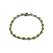 Peridot & Diamond Accent Bracelet – Mint Green Elegance