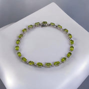 Peridot & Diamond Accent Bracelet – Mint Green Elegance