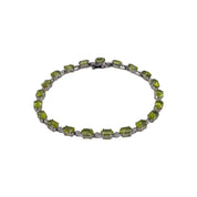 Peridot & Diamond Accent Bracelet – Mint Green Elegance