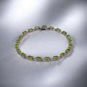 Peridot & Diamond Accent Bracelet – Mint Green Elegance