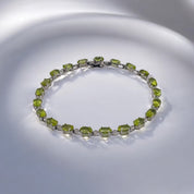 Peridot & Diamond Accent Bracelet – Mint Green Elegance