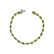 Peridot & Diamond Accent Bracelet – Mint Green Elegance