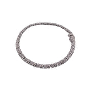 925 Sterling Silver Diamond Tennis Bracelet – Circle & Linear Design