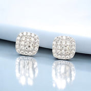 Moissanite Square Cluster Sterling Silver Eternal Brilliance Stud Earrings