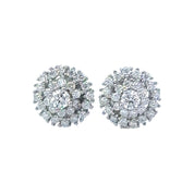 Moissanite Round Cluster Sterling Silver Celestial Glow Stud Earrings