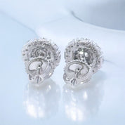 Moissanite Round Cluster Sterling Silver Celestial Glow Stud Earrings