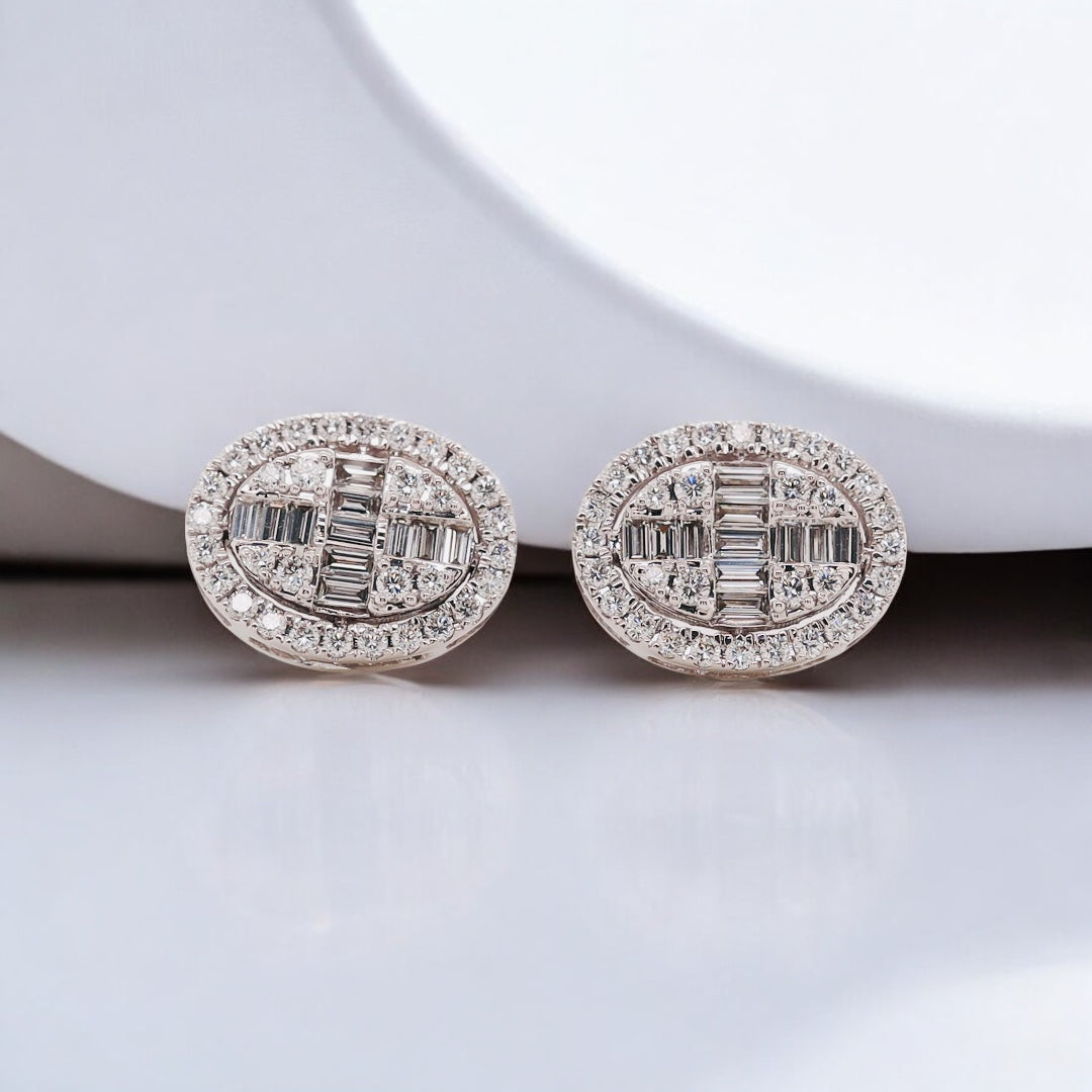 Moissanite Round Ethereal Grace Sterling Silver Stud Earrings