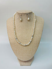 Elegant Freshwater Pearl Necklace and Earring Set, Gift for Her