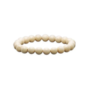 White Fossil Stone Beaded Bracelet Stretchable