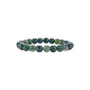 Moss Agate Beaded Bracelet Stretchable