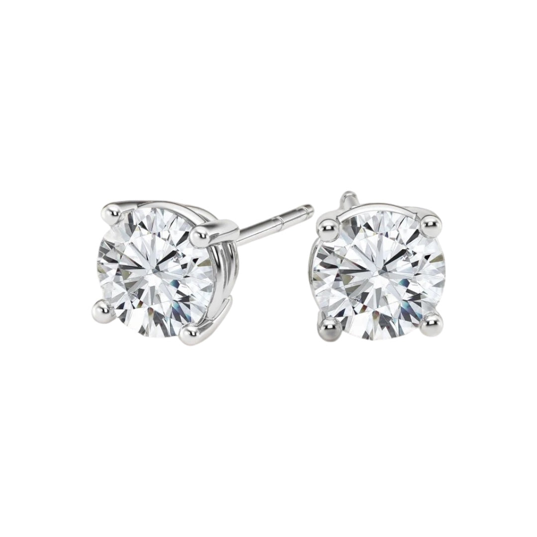 Sterling Silver Zirconia Stud Earrings