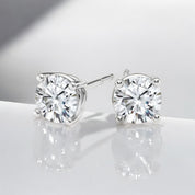 Sterling Silver Zirconia Stunning Stud Round Earrings