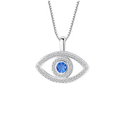 Evil Eye Necklace Blue Zircon