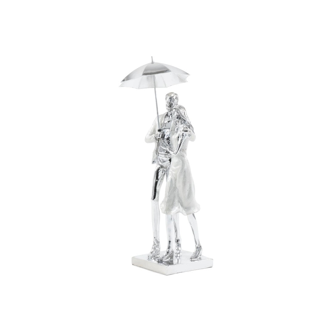 Eternal Love Under the Rain – Couple Under Umbrella Sculpture