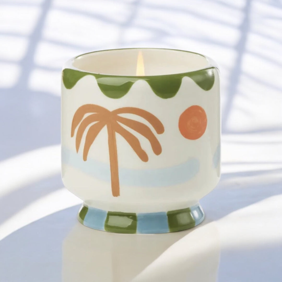 PALM TREE CERAMIC CANDLE - LUSH PALMS