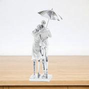 Eternal Love Under the Rain – Couple Under Umbrella Sculpture