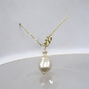 Gold-Plated, Sterling Silver, Freshwater Pearl, Pendant, Necklace, Irregular Pearl