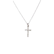 Sterling Silver, Zircon, Cross, Pendant, Necklace, Protection Jewelry, Small Cross