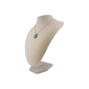 Crimson Glow – Blue Turquoise Pear Shaped Necklace Sterling Silver