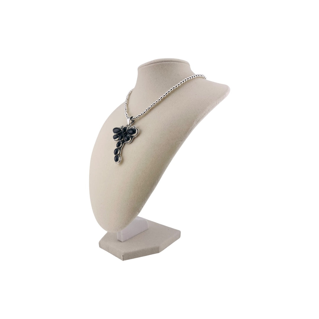 Black Onyx Dragonfly Pendant Necklace