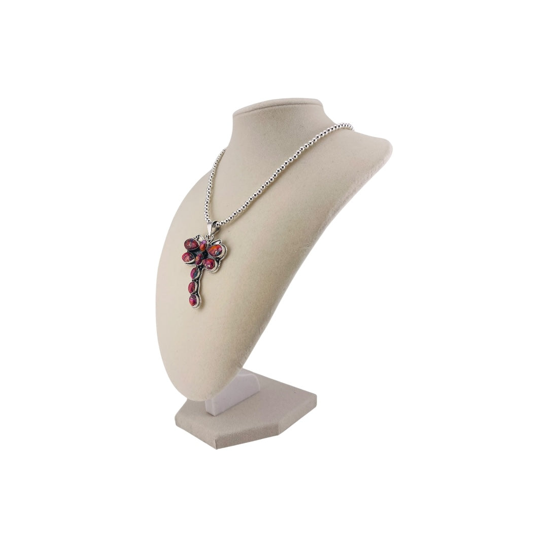 Pink Dalia Dragonfly Pendant Necklace