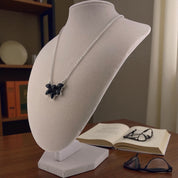 Timeless Sterling Silver Cluster Necklace with Black Onyx