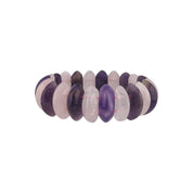 Amethyst and Rose Quartz Gemstone Bead Stretch Bracelet
