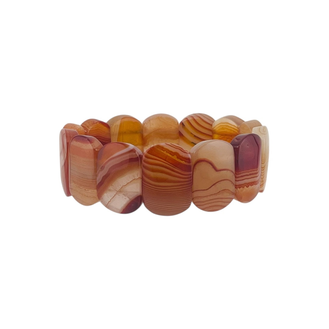 Carnelian Rectangular Bead Stretch Bracelet