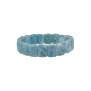 Natural Larimar Rectangular Stretch Bracelet
