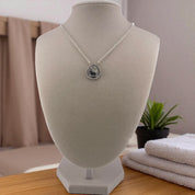 Crimson Glow – White Buffalo Turquoise Pear Shaped Necklace Sterling Silver