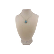 Crimson Glow – Blue Turquoise Pear Shaped Necklace Sterling Silver