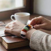 Faceted Multi-Natural Gemstone Stretch Bracelet
