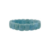 Natural Larimar Rectangular Stretch Bracelet