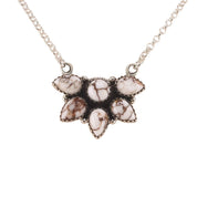 Timeless Sterling Silver Cluster Necklace with Wild Horse