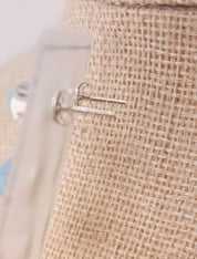 Larimar Three-Stone Dangle Earrings in 925 Sterling Silver