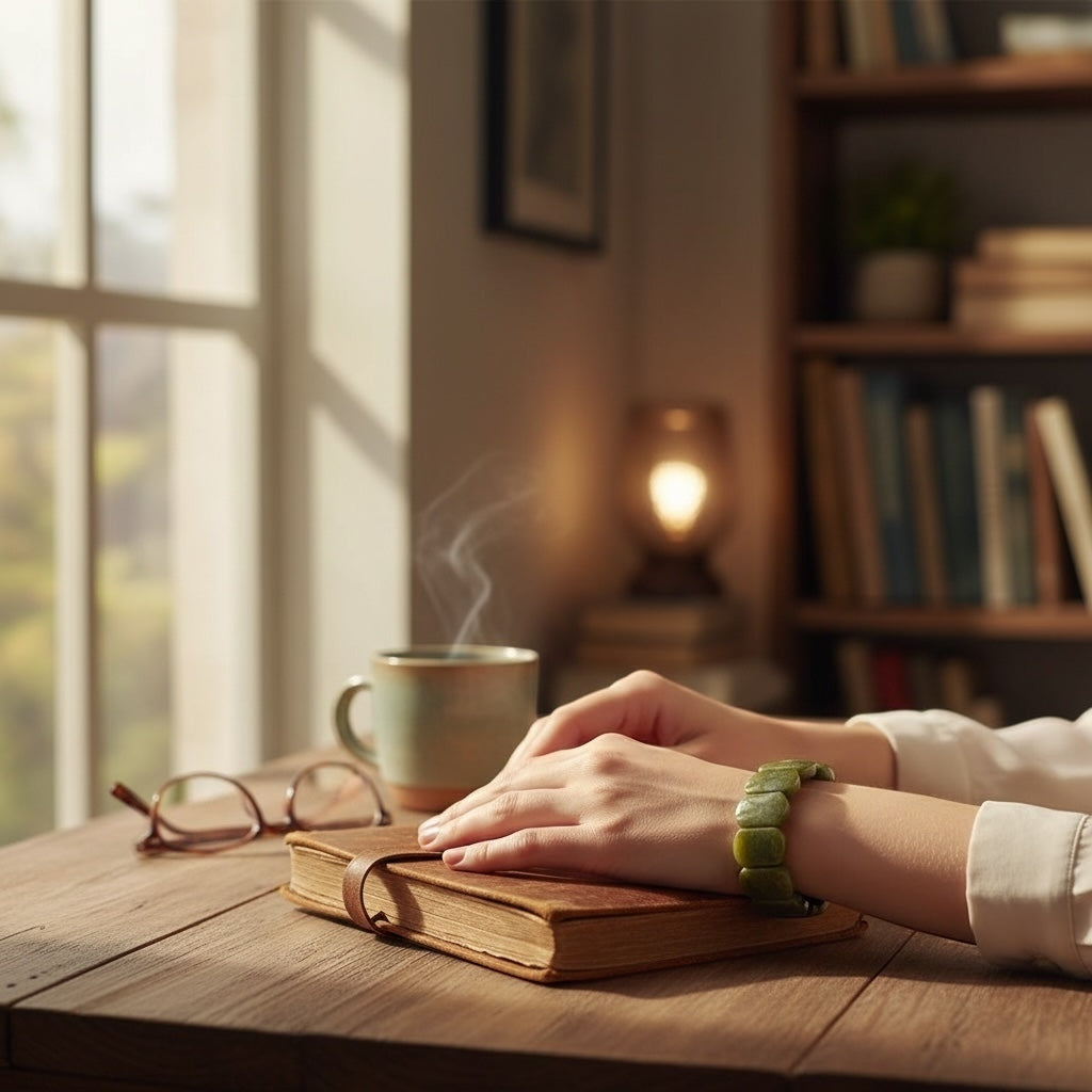Green Curbstone Stretch Bracelet