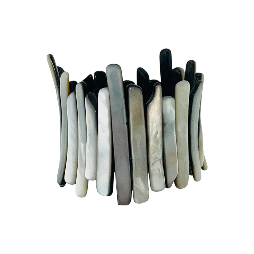 Gray Shell Stretch Bracelet