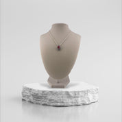 Crimson Glow – Pink Spiny Oyster Pear Shaped Necklace Sterling Silver