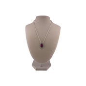 Crimson Glow – Ruby Pear Shaped Necklace Sterling Silver