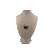Timeless Sterling Silver Cluster Necklace with Purple Dahlia