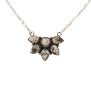 Timeless Sterling Silver Cluster Necklace with White Buffalo
