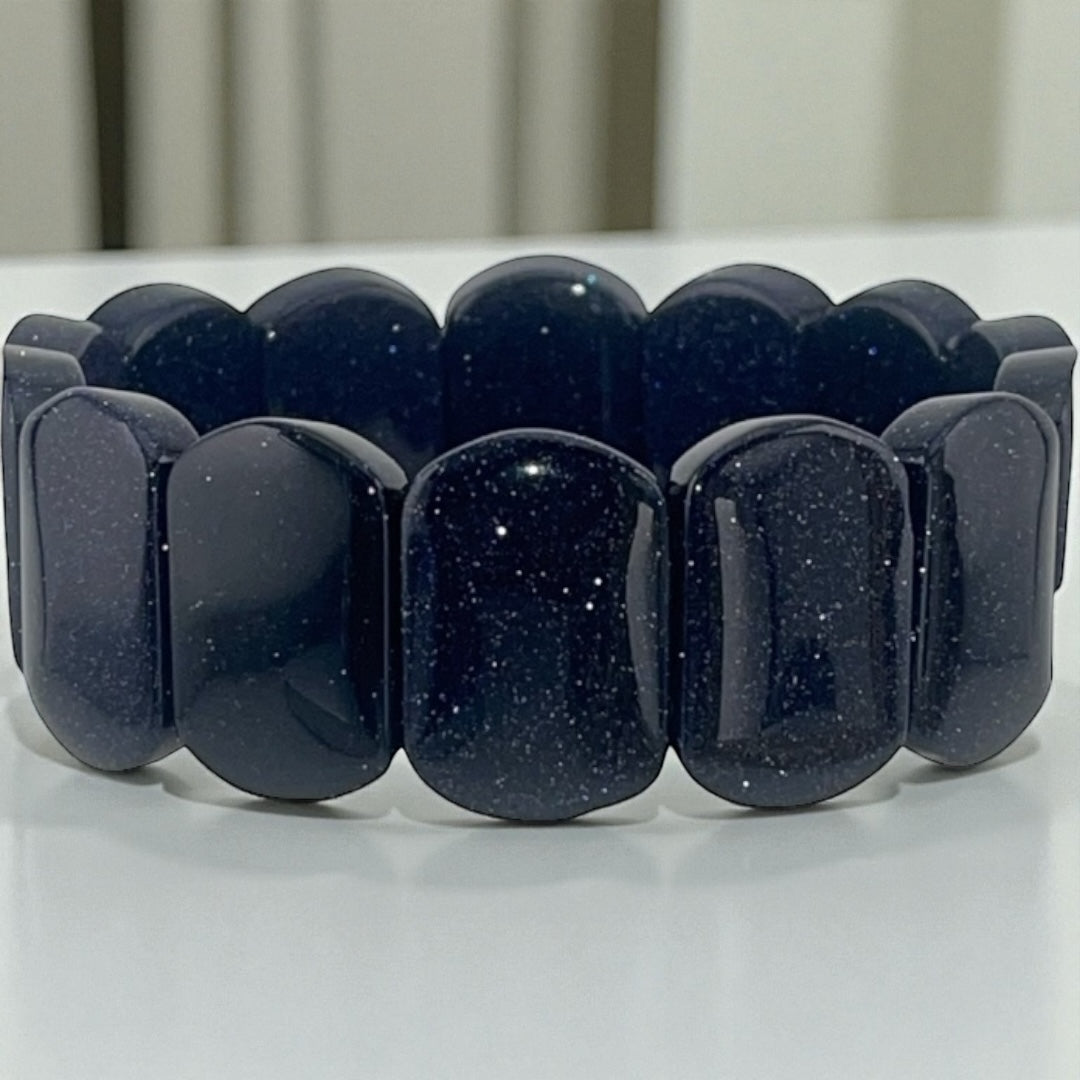 Blue Sandstone Stretch Bracelet