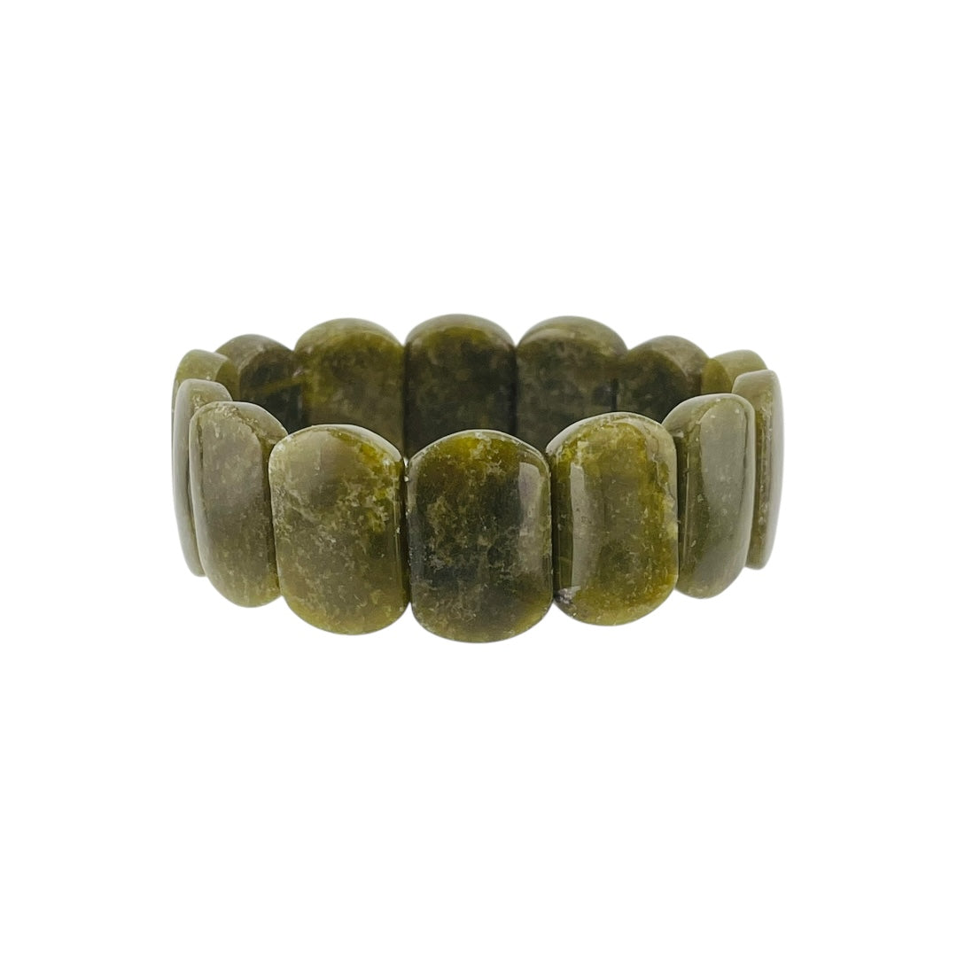 Green Curbstone Stretch Bracelet