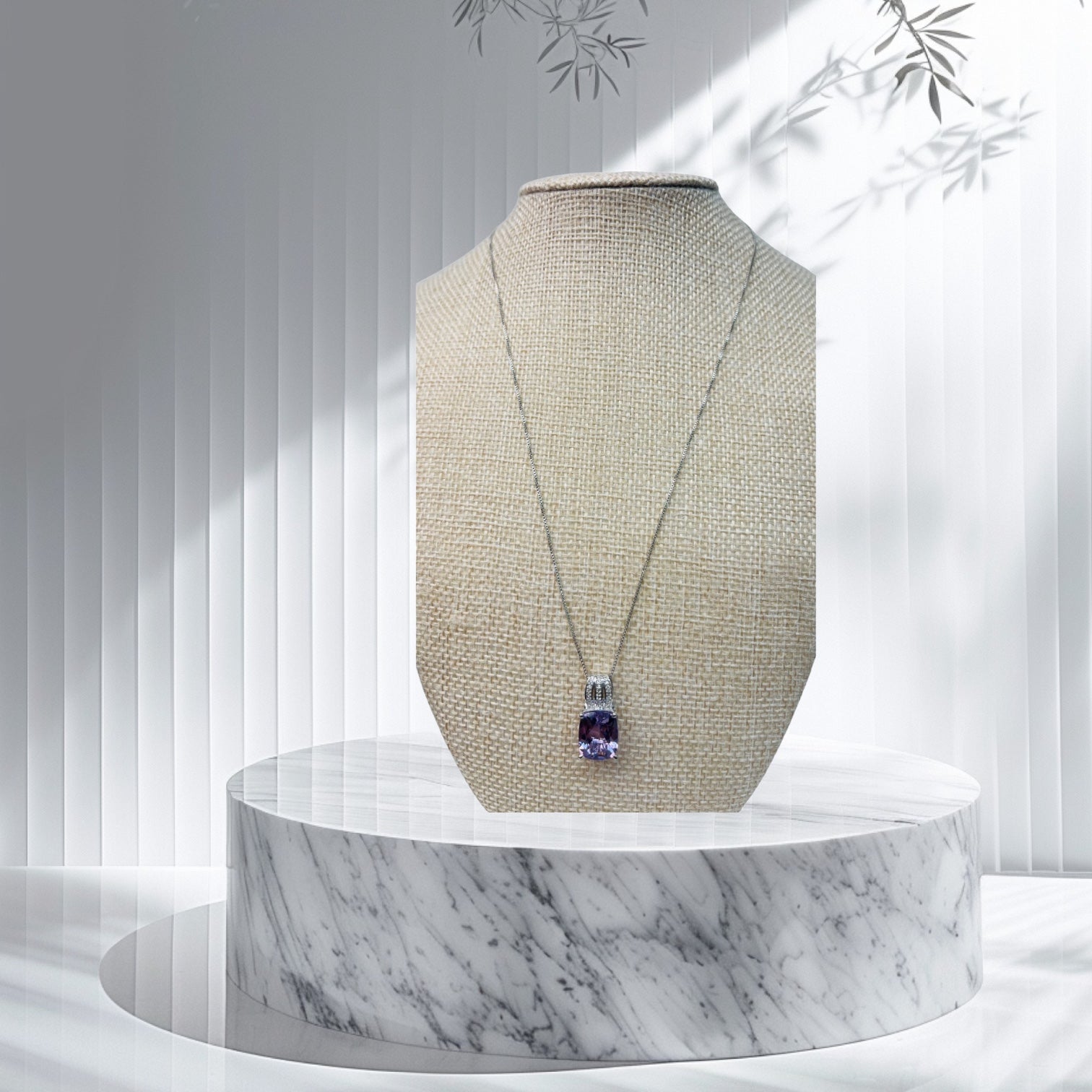 Elegant Amethyst Purple Square Cut Sterling Silver Necklace - Gemstone Jewelry, Birthstone, February Birthstone Gift, Fine Jewelry for Her