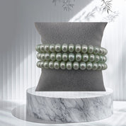 Elegant Light Mint Green Round Freshwater Pearl Trio Bracelet Set - A Perfect Gift for All Occasions