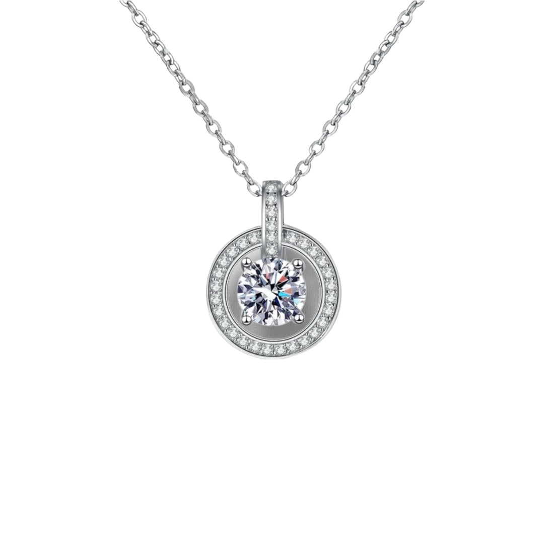 Serenity Sparkle Zircon Sterling Silver Necklace - Elegant White Gold Plated Pendant, Luxury Jewelry, Perfect Gift for Her, Everyday Glamour