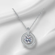 Serenity Sparkle Zircon Sterling Silver Necklace - Elegant White Gold Plated Pendant, Luxury Jewelry, Perfect Gift for Her, Everyday Glamour