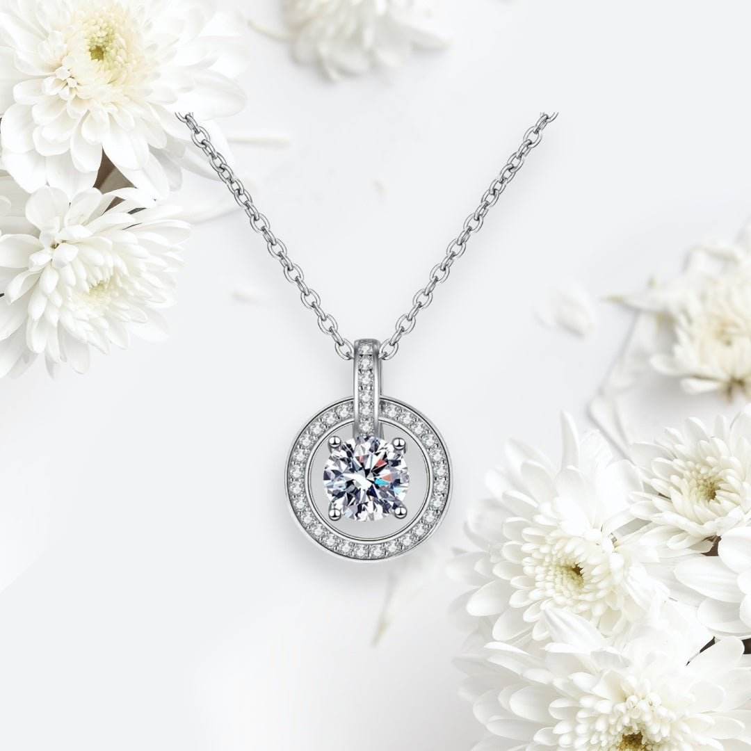 Serenity Sparkle Zircon Sterling Silver Necklace - Elegant White Gold Plated Pendant, Luxury Jewelry, Perfect Gift for Her, Everyday Glamour