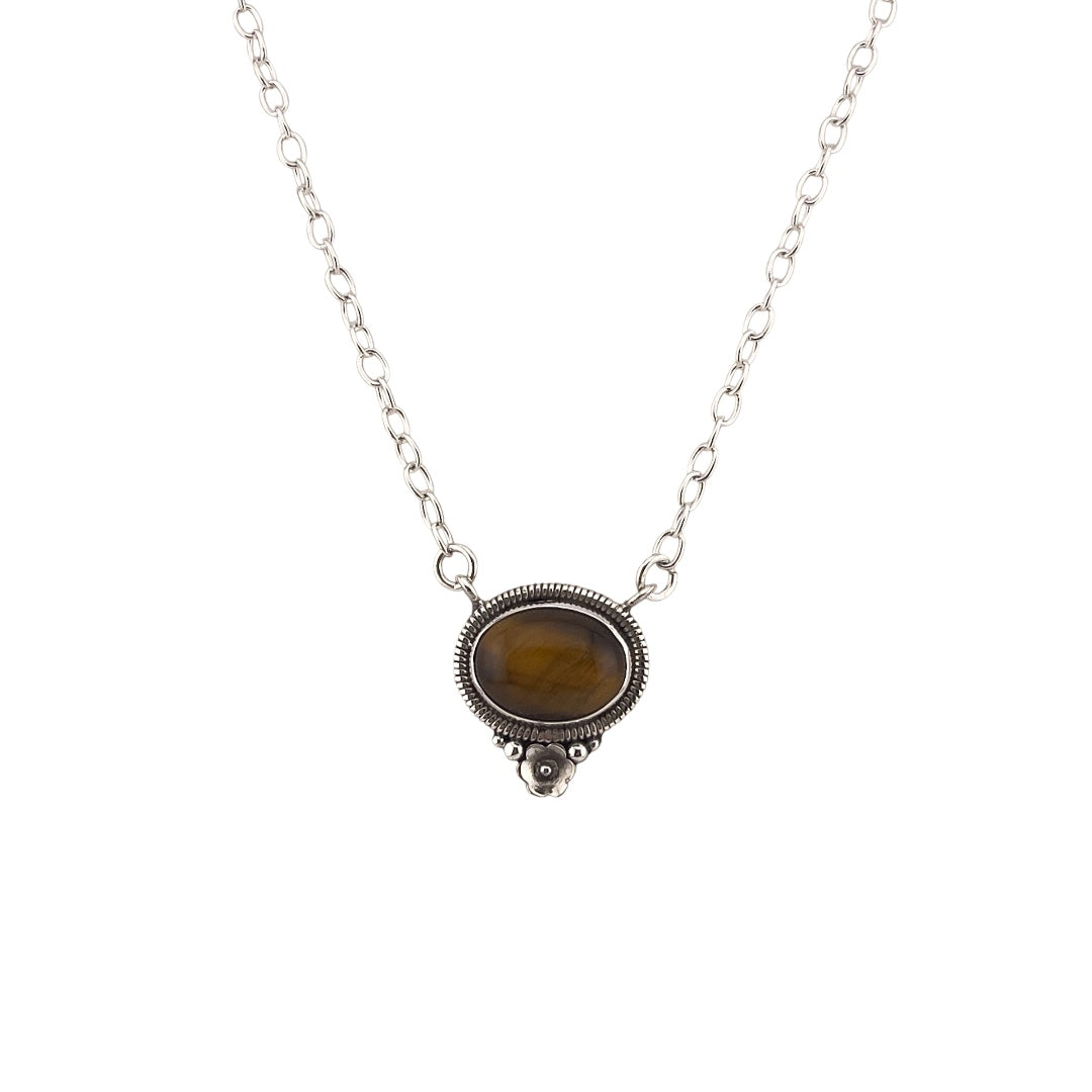 Tiger’s Eye Sterling Silver Pendant Necklace