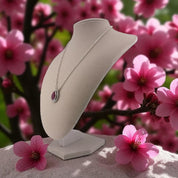 Crimson Glow – Ruby Pear Shaped Necklace Sterling Silver